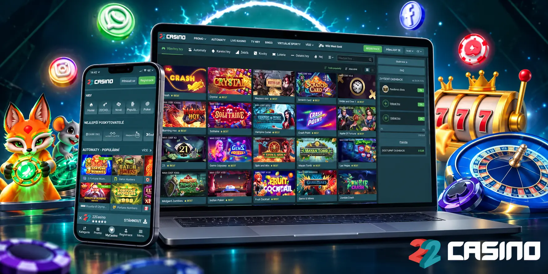 Jak začít hrát živě v 22Casino