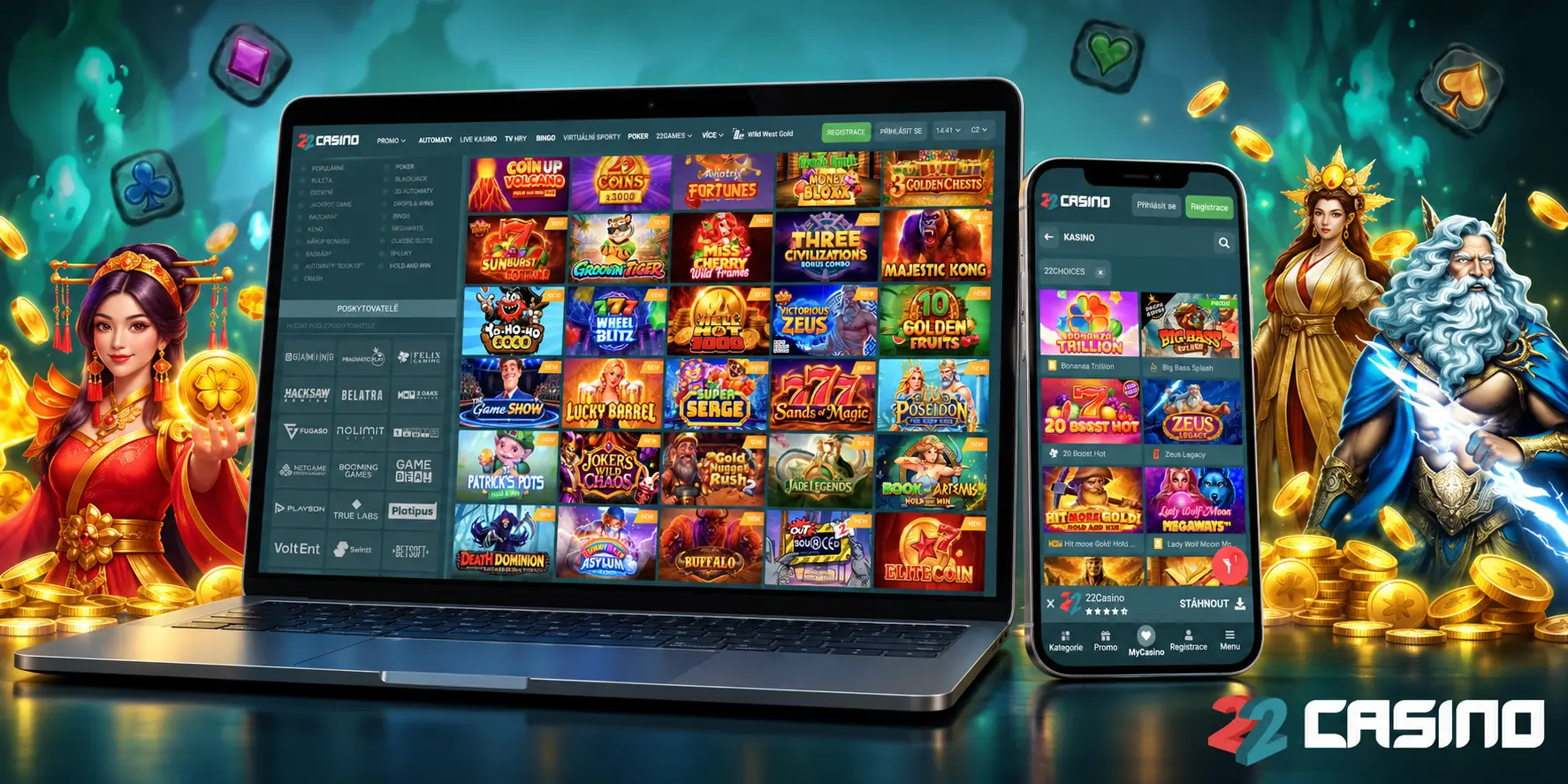 Registrace a přihlášení u 22Casino